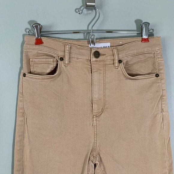 LOFT beige high waist skinny ankle cotton stretch‎ casual pants - Picture 3 of 12